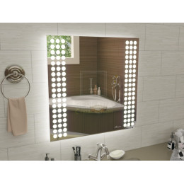Квадратное зеркало с подсветкой для ванной Терамо 60 см