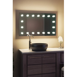 Зеркало для ванны с подсветкой лампочками Мелани 140х60 см
